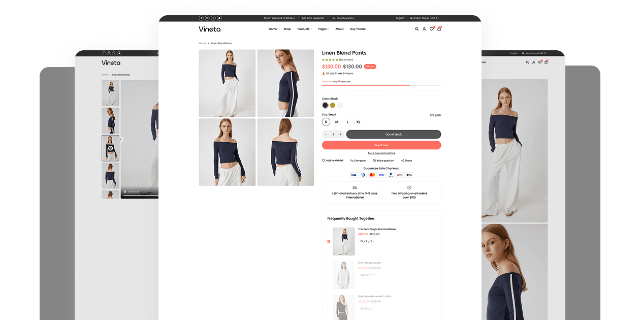Vineta’s web development project screenshot