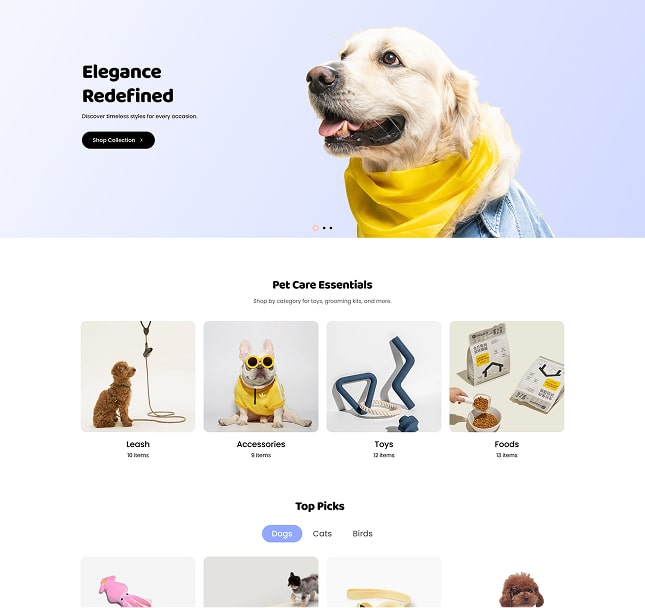 Vineta’s web development project screenshot