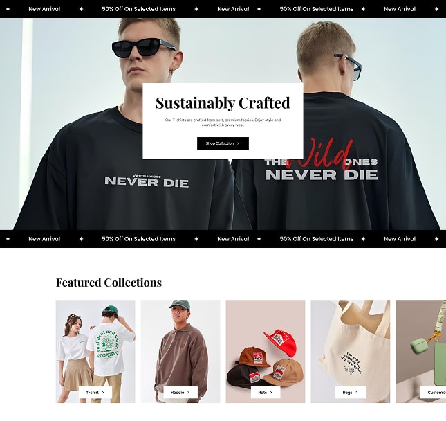Vineta’s web development project screenshot