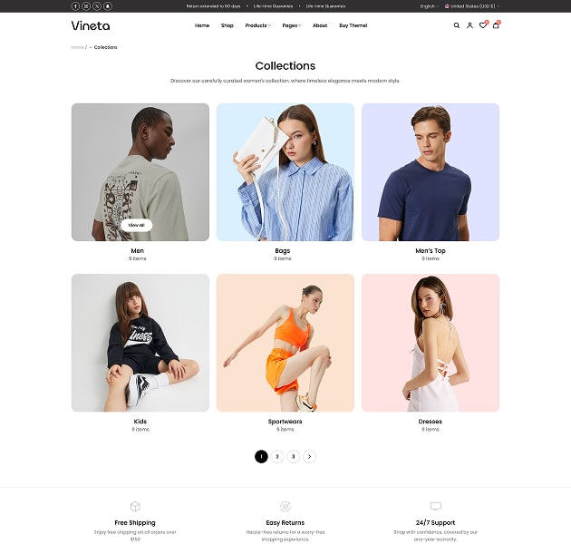 Vineta’s web development project screenshot
