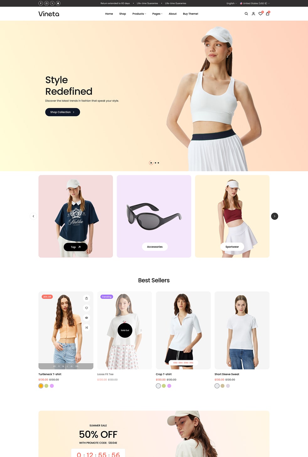 Vineta’s web development project screenshot