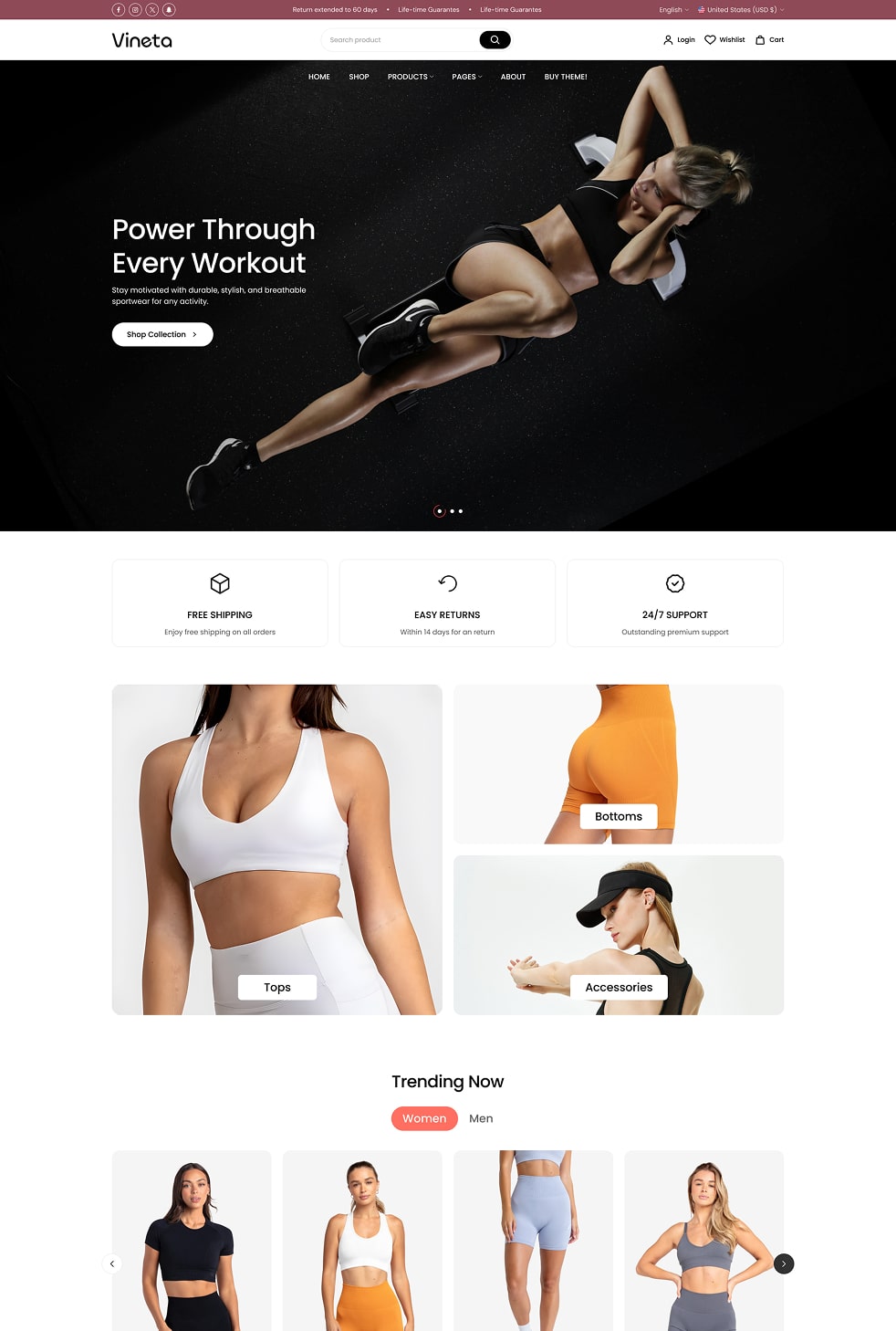 Vineta’s web development project screenshot